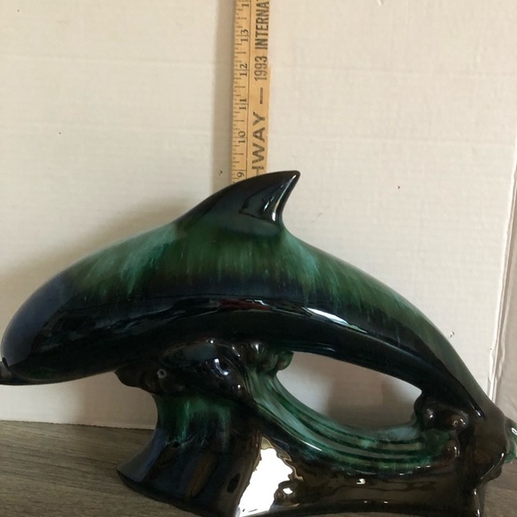 Vtg Large Blue Mountain Pottery Dolphin - Picture 9 of 11